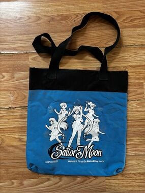 Sailor Moon Blue and Black Graphic Tote Bag